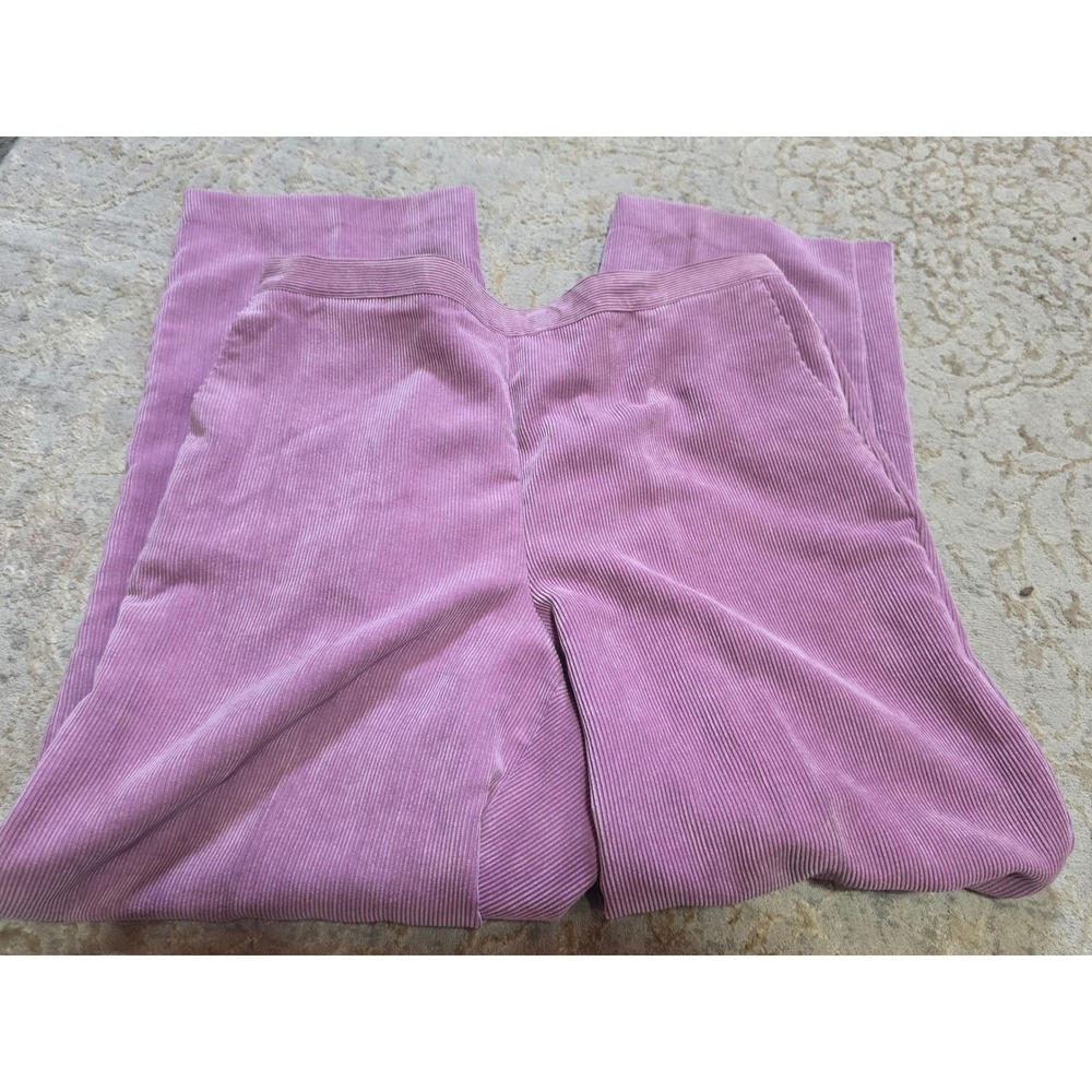 Alfred Dunner Mauve Pink Corduroy Pants Elastic Waist Straight Leg Size 14